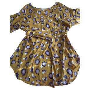 Gold and purple flowered top Jessy B size L